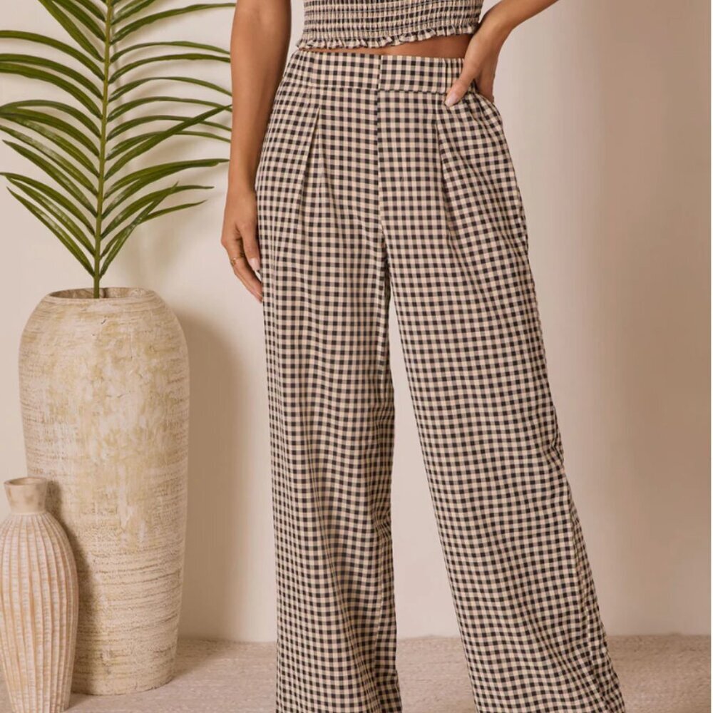 🖤 VICI Salanah Wide-Leg Gingham Pants - Size XL (fits like L) 🖤